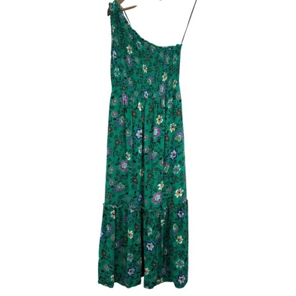 Knox Rose XS Green Floral Smocked Maxi Dress Green Floral Summer Casual Sundress